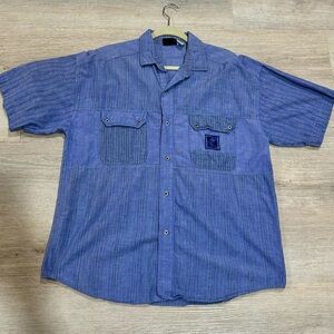 Vintage Gitano Blue Button Down Shirt Modern Method